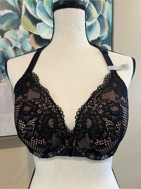 Ambrielle Black Lace Plunge Bra